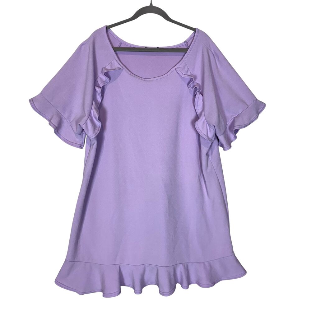 Boohoo Lilac Ruffle Midi Dress